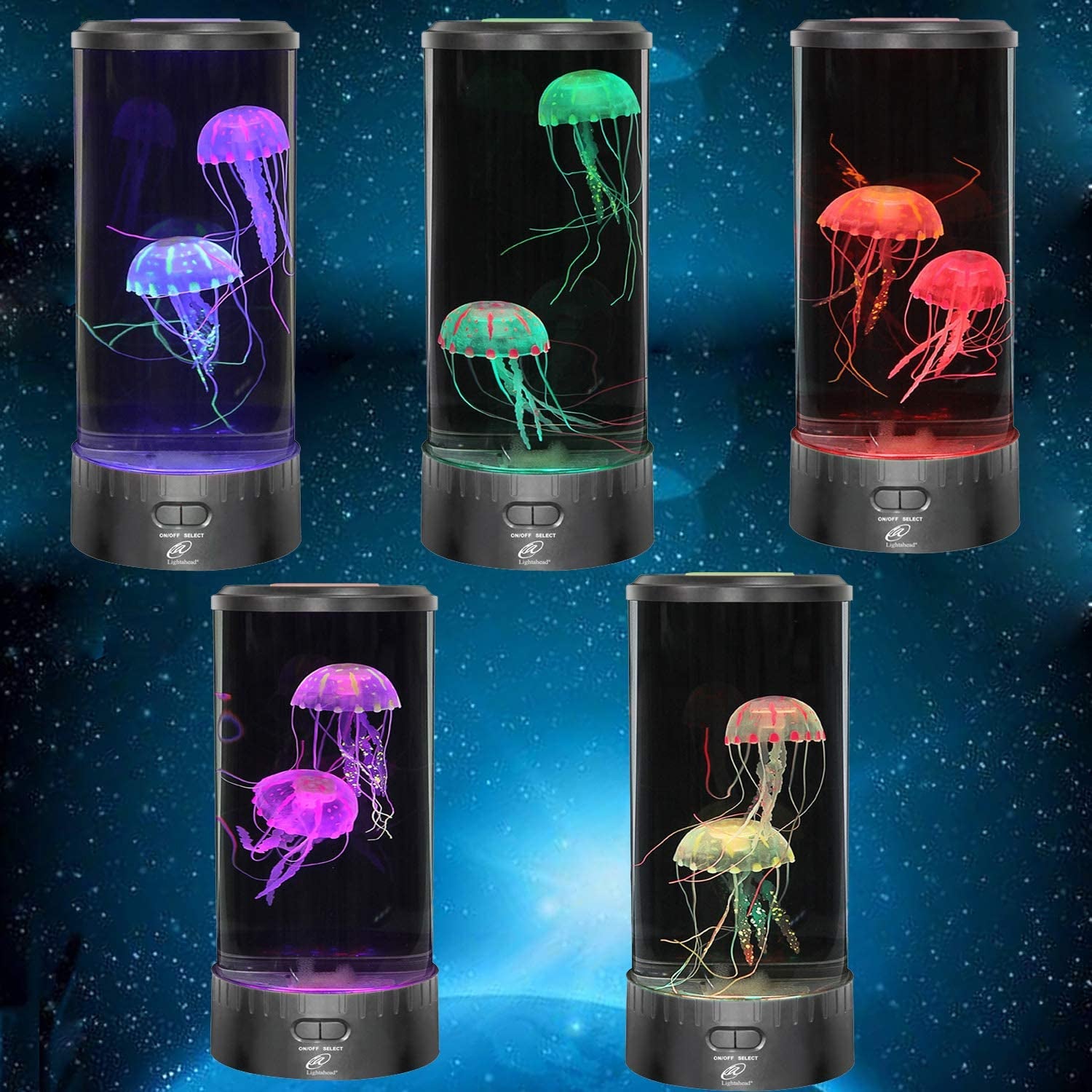 Large round LED Jellyfish Lamp – 18 Leds with Vibrant Color-Changing Effects – the Ultimate Sensory Fake Aquarium for Decoration, Autism, ADHD, Stress & Anxiety Relief – Ideal Gift (Large)
